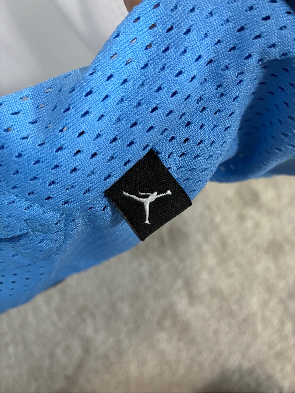 Jordan White & Light Blue Sleeveless Basketball Jersey - Picture 4 of 4